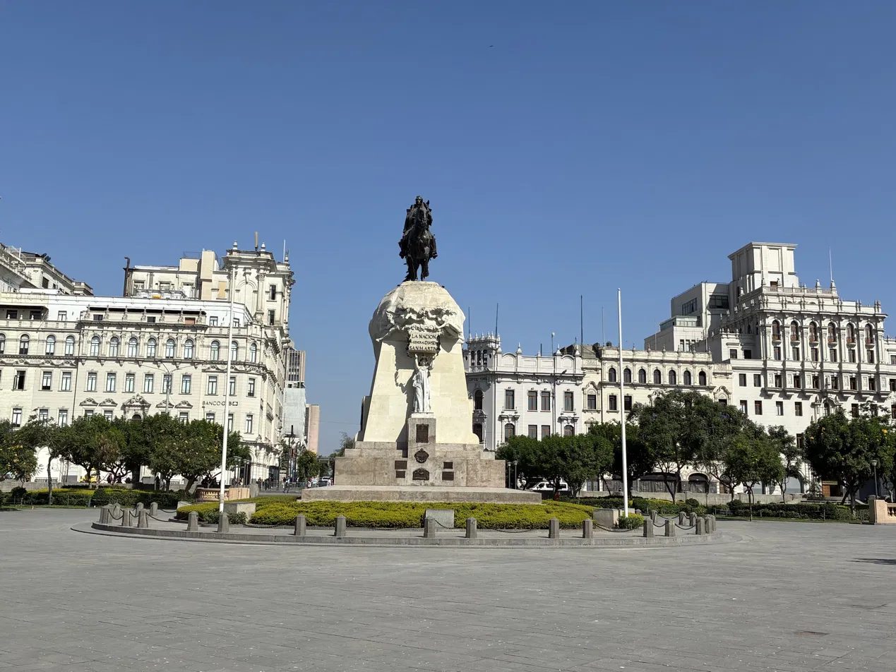The equestrian monument on Plaza San Martín